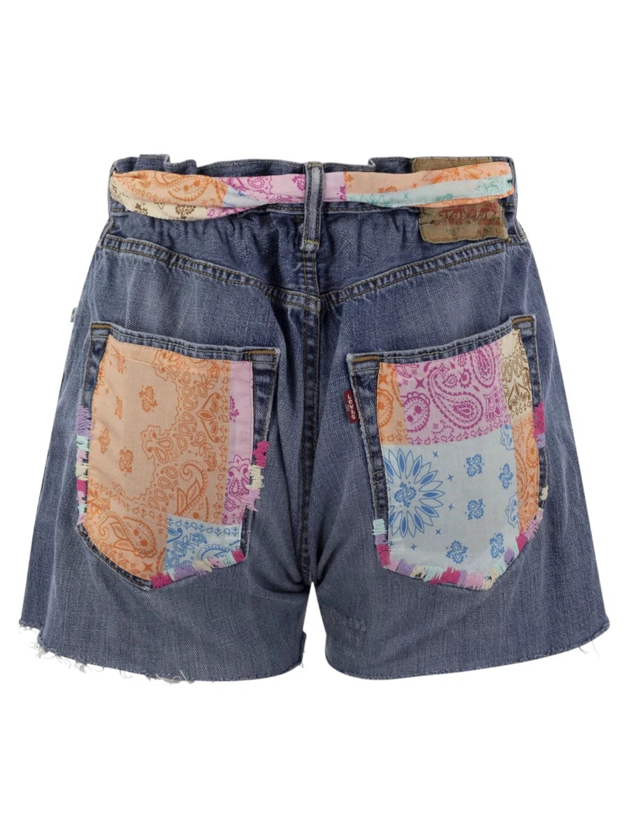 Pantaloncini in denim Bandana-Mc2 Saint Barth-Shorts-Vittorio Citro Boutique