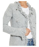 Cappotto Regina in Maglia Bouclé con Bordi Sfrangiati e Bottoni Decorativi-Marella-Cappotti-Vittorio Citro Boutique