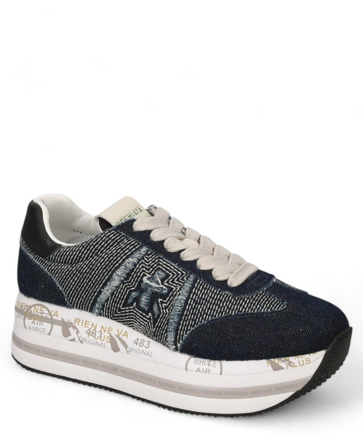 Sneakers Beth 6957 con Tomaia in Denim e Suola Platform-Premiata-Sneakers-Vittorio Citro Boutique