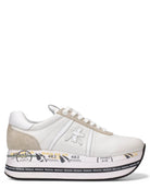 Sneakers BETH 5603 Platform in Pelle Bianca e Suede-Premiata-Sneakers-Vittorio Citro Boutique