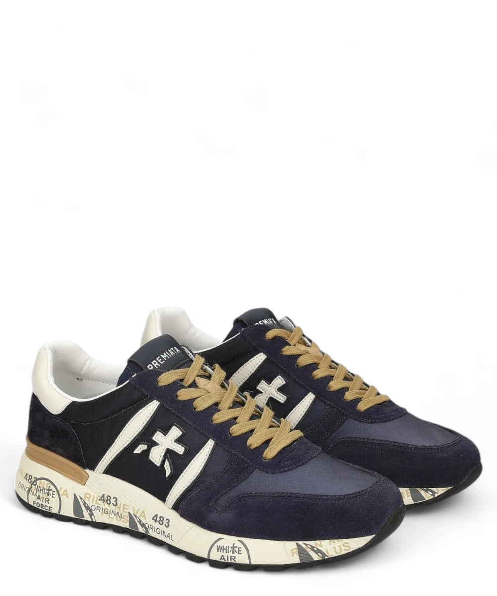 Sneakers Lander 6904 in Pelle Scamosciata Blu e Nylon-Premiata-Sneakers-Vittorio Citro Boutique