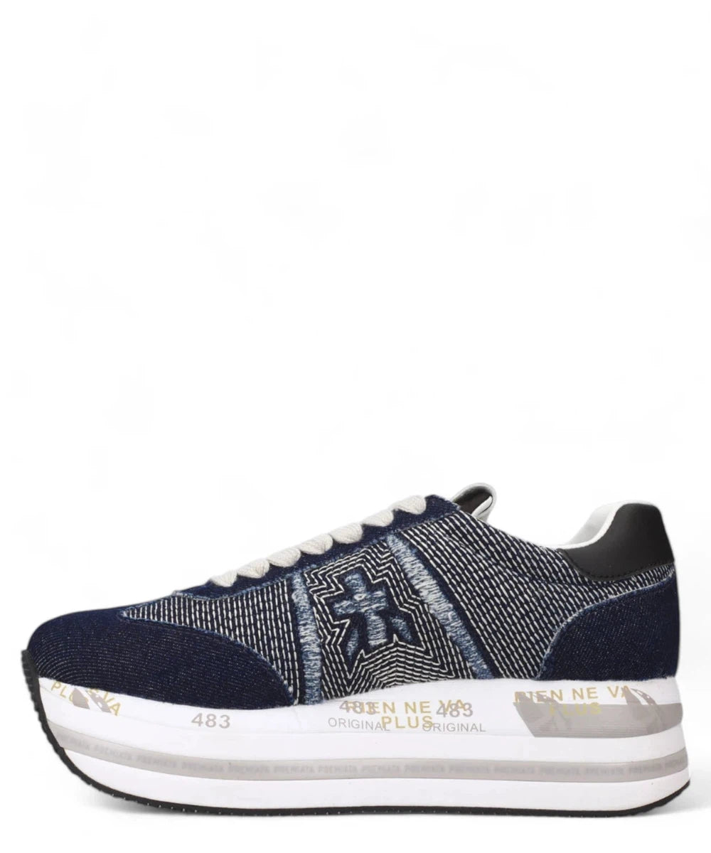 Sneakers Beth 6957 con Tomaia in Denim e Suola Platform-Premiata-Sneakers-Vittorio Citro Boutique