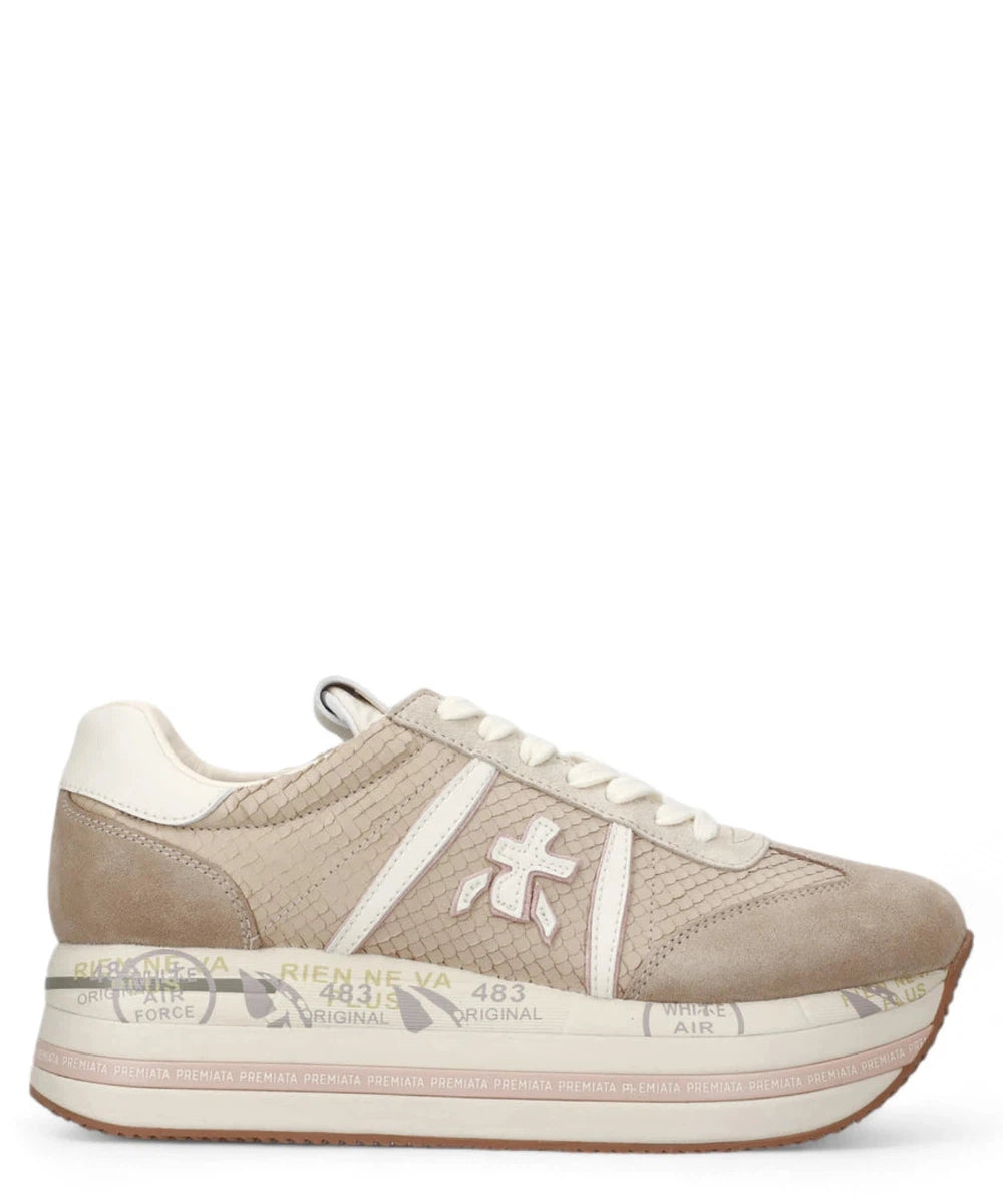 Sneakers Beth 7039 in Pelle Pitone e Camoscio-Premiata-Sneakers-Vittorio Citro Boutique