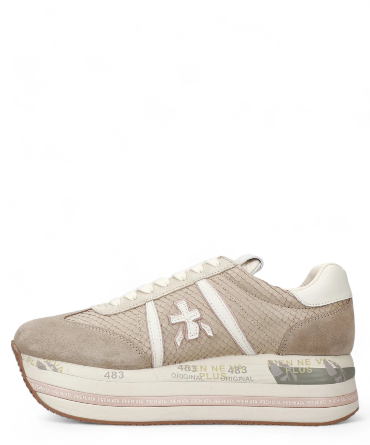 Sneakers Beth 7039 in Pelle Pitone e Camoscio-Premiata-Sneakers-Vittorio Citro Boutique