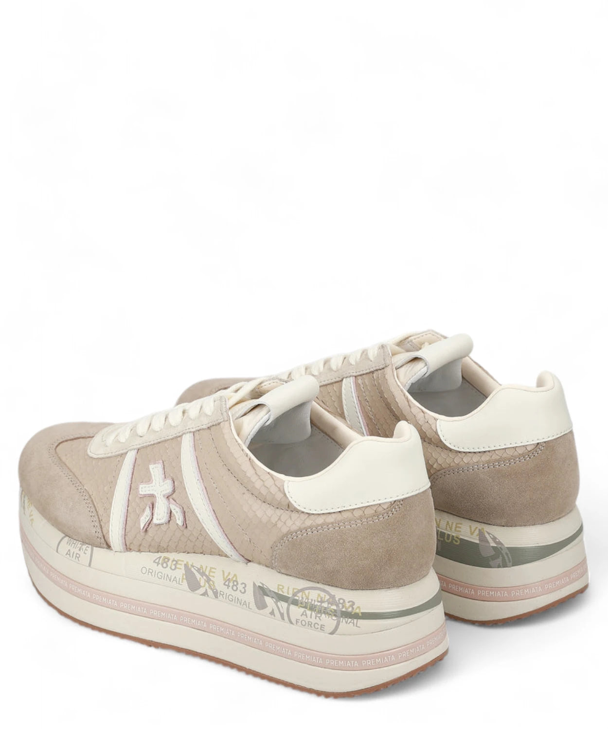 Sneakers Beth 7039 in Pelle Pitone e Camoscio-Premiata-Sneakers-Vittorio Citro Boutique