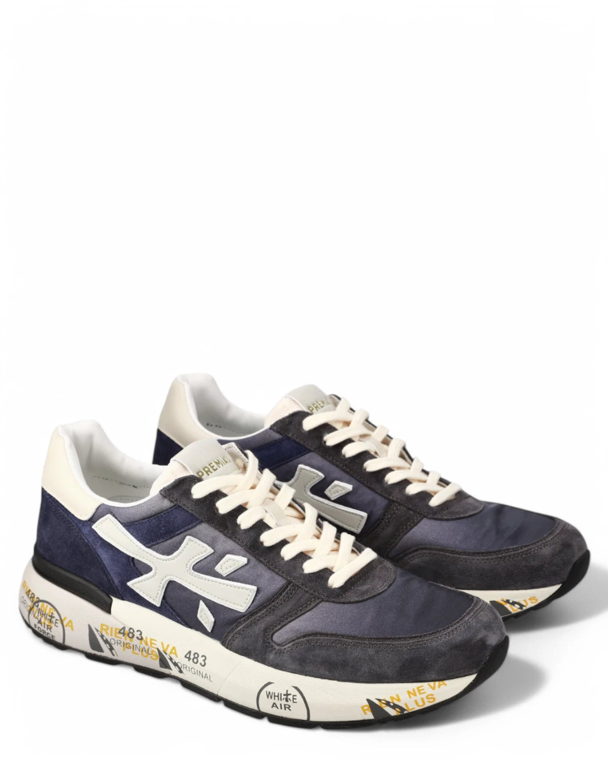 Sneakers MICK 7209 in Pelle e Tessuto Blu-Premiata-Sneakers-Vittorio Citro Boutique