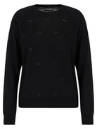 Maglione in lana rasata con micro strass Logo-Emporio Armani-Maglieria-Vittorio Citro Boutique