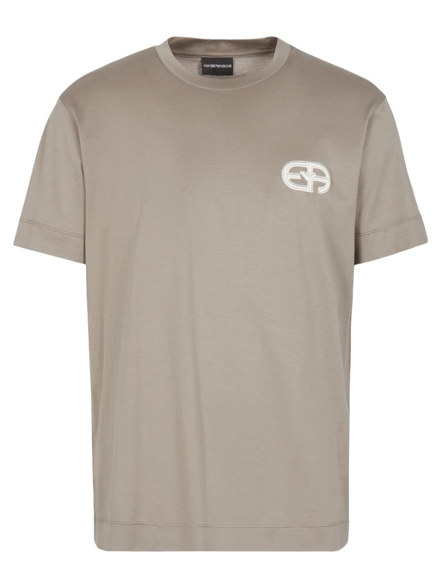 T-shirt in jersey misto lyocell con ricamo logo EA a rilievo ASV-T-shirt-Emporio Armani-Vittorio Citro Boutique