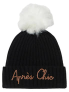 Berretto con ricamo "Apres Chic" e pompon-Mc2 Saint Barth-Cappelli-Vittorio Citro Boutique